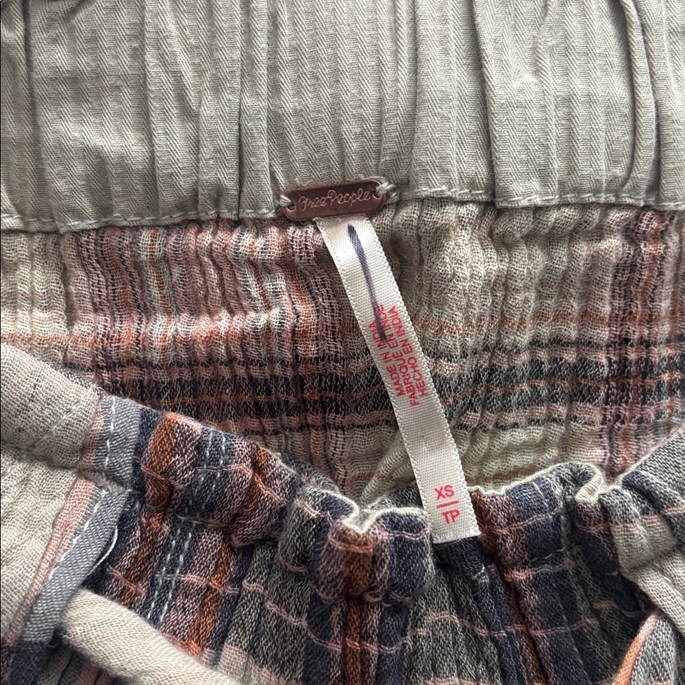 Free People Las Palmas Sailor Shorts Plaid Pattern Harem Style Women’s XS - Picture 6 of 7